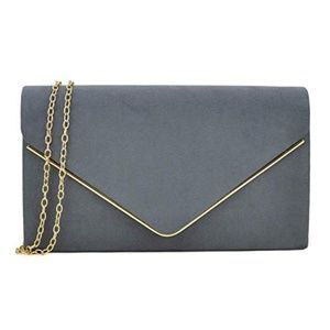 Women’s gray (Pewter) and gold Clutch Purse